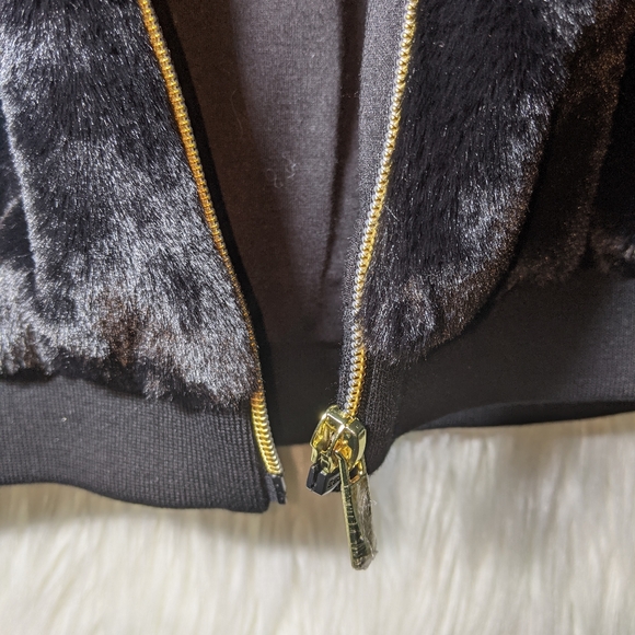NWT Faux Fur Black Bomber - Picture 9 of 11